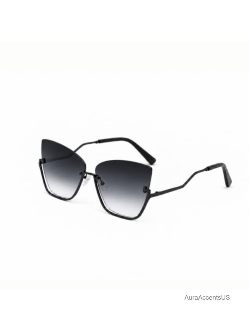 Oversized Cat Eye Sunglasses Gradient Lens UV400 Metal Frame Women
